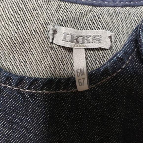 IKKS Baby Girls Sleeveless pleated skirt Denim jean Dress Size 6M button detail - Picture 5 of 5